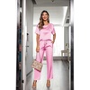 image:imageEkouaer Pajamas for Women Set Silky Satin 2 Piece Lounge Sets with Pockets  Lightweight pjselastic waist long pantsloose drop shoulderallseason daily weargreat giftwedding bridal partySXXXLHot Pink