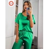 image:imageEkouaer Pajamas for Women Set Silky Satin 2 Piece Lounge Sets with Pockets  Lightweight pjselastic waist long pantsloose drop shoulderallseason daily weargreat giftwedding bridal partySXXXLFresh Green