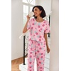 image:imageEkouaer Pajamas for Women Set Silky Satin 2 Piece Lounge Sets with Pockets  Lightweight pjselastic waist long pantsloose drop shoulderallseason daily weargreat giftwedding bridal partySXXXLPink Pineapple