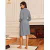 image:imageEkouaer Robes for Women Waffle Knit Kimono Bathrobe Loungewear with Pockets  Knee Length Maternity Robe Lightweight Soft Comfy Fabric Floral Print Ladies House CoatGrey