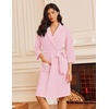 image:imageEkouaer Robes for Women Waffle Knit Kimono Bathrobe Loungewear with Pockets  Knee Length Maternity Robe Lightweight Soft Comfy Fabric Floral Print Ladies House CoatPink