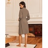 image:imageEkouaer Robes for Women Waffle Knit Kimono Bathrobe Loungewear with Pockets  Knee Length Maternity Robe Lightweight Soft Comfy Fabric Floral Print Ladies House CoatKhaki