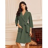 image:imageEkouaer Robes for Women Waffle Knit Kimono Bathrobe Loungewear with Pockets  Knee Length Maternity Robe Lightweight Soft Comfy Fabric Floral Print Ladies House CoatGreen