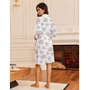 image:imageEkouaer Robes for Women Waffle Knit Kimono Bathrobe Loungewear with Pockets  Knee Length Maternity Robe Lightweight Soft Comfy Fabric Floral Print Ladies House CoatFloral White