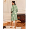 image:imageEkouaer Robes for Women Waffle Knit Kimono Bathrobe Loungewear with Pockets  Knee Length Maternity Robe Lightweight Soft Comfy Fabric Floral Print Ladies House CoatFloral Green