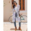 image:imageEkouaer Robes for Women Waffle Knit Kimono Bathrobe Loungewear with Pockets  Knee Length Maternity Robe Lightweight Soft Comfy Fabric Floral Print Ladies House CoatPurple Butterfly Floral