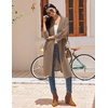 image:imageEkouaer Robes for Women Waffle Knit Kimono Bathrobe Loungewear with Pockets  Knee Length Maternity Robe Lightweight Soft Comfy Fabric Floral Print Ladies House CoatKhaki