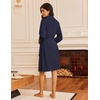 image:imageEkouaer Robes for Women Waffle Knit Kimono Bathrobe Loungewear with Pockets  Knee Length Maternity Robe Lightweight Soft Comfy Fabric Floral Print Ladies House CoatNavy Blue