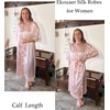 image:imageEkouaer Silk Robes for Women Lace Trim Kimono Bathrobe Bridal Robe  Bride Bridesmaid Wedding Party Robes 34 SleeveCalf Length Soft Lightweight SleepwearLight Pink
