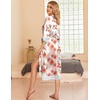image:imageEkouaer Silk Robes for Women Lace Trim Kimono Bathrobe Bridal Robe  Bride Bridesmaid Wedding Party Robes 34 SleeveCalf Length Soft Lightweight SleepwearPink Floral