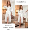 image:imageEkouaer Silk Robes for Women Lace Trim Kimono Bathrobe Bridal Robe  Bride Bridesmaid Wedding Party Robes 34 SleeveCalf Length Soft Lightweight SleepwearWhite
