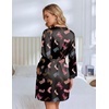 image:imageEkouaer Silk Robes for Women Short Satin Robe 34 Sleeves Kimono Bathrobe  Lace Trim Knee Length Sexy Bride Bridsmaid Robe Pockets TieBlack Boots