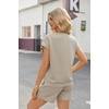 image:imageEkouaer Two Piece Sets for Women Summer Lounge Short Sets with Pocket  Soft Womens Lounge Set Crew Neck Cap Sleeve Drawstring Vacation Outfits 2 Piece Matching Sets Women ClothingKhaki