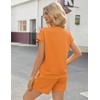 image:imageEkouaer Two Piece Sets for Women Summer Lounge Short Sets with Pocket  Soft Womens Lounge Set Crew Neck Cap Sleeve Drawstring Vacation Outfits 2 Piece Matching Sets Women ClothingOrange