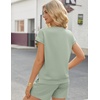 image:imageEkouaer Two Piece Sets for Women Summer Lounge Short Sets with Pocket  Soft Womens Lounge Set Crew Neck Cap Sleeve Drawstring Vacation Outfits 2 Piece Matching Sets Women ClothingAqua Green