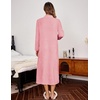 image:imageEkouaer Women Zipper Robe Fleece Long Sleeves Bathrobe Sleepwear Warm Soft Housecoat with Pockets Zip Up House DressesPink