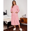 image:imageEkouaer Women Zipper Robe Fleece Long Sleeves Bathrobe Sleepwear Warm Soft Housecoat with Pockets Zip Up House DressesPink