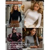 image:imageEkouaer Womens 3 Pack Turtleneck Shirts Long Sleeve Mock Undershirts  Mock Neck Soft Base Layer Thermal Tops Underwear Stretchy Fit Buttery Soft Fashion Winter ClothesBlackWhiteBrown