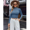image:imageEkouaer Womens 3 Pack Turtleneck Shirts Long Sleeve Mock Undershirts  Mock Neck Soft Base Layer Thermal Tops Underwear Stretchy Fit Buttery Soft Fashion Winter ClothesBlackWhiteBlue