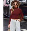 image:imageEkouaer Womens 3 Pack Turtleneck Shirts Long Sleeve Mock Undershirts  Mock Neck Soft Base Layer Thermal Tops Underwear Stretchy Fit Buttery Soft Fashion Winter ClothesBlackGreyWine
