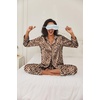 image:imageEkouaer Womens Classic Button Down Long Satin Silk Pajama Set  Soft Satin Pajamas MixMatch Daily Look Chest PocketElastic Waist Gift For LadiesBrown Leopard