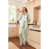 image:imageEkouaer Womens Classic Button Down Long Satin Silk Pajama Set  Soft Satin Pajamas MixMatch Daily Look Chest PocketElastic Waist Gift For LadiesCeladon