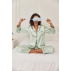 image:imageEkouaer Womens Classic Button Down Long Satin Silk Pajama Set  Soft Satin Pajamas MixMatch Daily Look Chest PocketElastic Waist Gift For LadiesCeladon