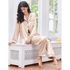 image:imageEkouaer Womens Classic Button Down Long Satin Silk Pajama Set  Soft Satin Pajamas MixMatch Daily Look Chest PocketElastic Waist Gift For LadiesChampagne