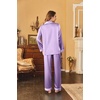 image:imageEkouaer Womens Classic Button Down Long Satin Silk Pajama Set  Soft Satin Pajamas MixMatch Daily Look Chest PocketElastic Waist Gift For LadiesLavender
