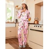 image:imageEkouaer Womens Classic Button Down Long Satin Silk Pajama Set  Soft Satin Pajamas MixMatch Daily Look Chest PocketElastic Waist Gift For LadiesPink Bottles