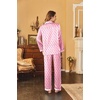 image:imageEkouaer Womens Classic Button Down Long Satin Silk Pajama Set  Soft Satin Pajamas MixMatch Daily Look Chest PocketElastic Waist Gift For LadiesPink Dots