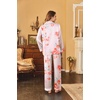 image:imageEkouaer Womens Classic Button Down Long Satin Silk Pajama Set  Soft Satin Pajamas MixMatch Daily Look Chest PocketElastic Waist Gift For LadiesPink Floral