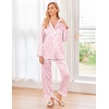 image:imageEkouaer Womens Classic Button Down Long Satin Silk Pajama Set  Soft Satin Pajamas MixMatch Daily Look Chest PocketElastic Waist Gift For LadiesPink Heart Print