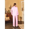 image:imageEkouaer Womens Classic Button Down Long Satin Silk Pajama Set  Soft Satin Pajamas MixMatch Daily Look Chest PocketElastic Waist Gift For LadiesPink Stripes