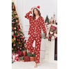 image:imageEkouaer Womens Classic Button Down Long Satin Silk Pajama Set  Soft Satin Pajamas MixMatch Daily Look Chest PocketElastic Waist Gift For LadiesRed Christmas Elk