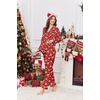 image:imageEkouaer Womens Classic Button Down Long Satin Silk Pajama Set  Soft Satin Pajamas MixMatch Daily Look Chest PocketElastic Waist Gift For LadiesRed Christmas Elk