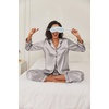 image:imageEkouaer Womens Classic Button Down Long Satin Silk Pajama Set  Soft Satin Pajamas MixMatch Daily Look Chest PocketElastic Waist Gift For LadiesSilver