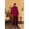 image:imageEkouaer Womens Classic Button Down Long Satin Silk Pajama Set  Soft Satin Pajamas MixMatch Daily Look Chest PocketElastic Waist Gift For LadiesWine Red