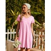 image:imageEkouaer Womens Nightgown Short Sleeve Night Gowns Soft Ruffled Sleep Shirt  Nightgowns for WomenV Neck Sleep DressShort NightgownPullover Soft Night DressRuffled SleepwearSummer T Shirt DressPink Heart