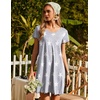 image:imageEkouaer Womens Nightgown Short Sleeve Night Gowns Soft Ruffled Sleep Shirt  Nightgowns for WomenV Neck Sleep DressShort NightgownPullover Soft Night DressRuffled SleepwearSummer T Shirt DressGrey Star