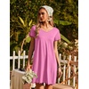 image:imageEkouaer Womens Nightgown Short Sleeve Night Gowns Soft Ruffled Sleep Shirt  Nightgowns for WomenV Neck Sleep DressShort NightgownPullover Soft Night DressRuffled SleepwearSummer T Shirt DressPeach Pink
