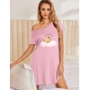 image:imageEkouaer Womens Nightgown Short Sleeve Night Gowns Soft Ruffled Sleep Shirt  Nightgowns for WomenV Neck Sleep DressShort NightgownPullover Soft Night DressRuffled SleepwearSummer T Shirt DressPink Teddy