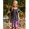 image:imageEkouaer Womens Nightgown Short Sleeve Night Gowns Soft Ruffled Sleep Shirt  Nightgowns for WomenV Neck Sleep DressShort NightgownPullover Soft Night DressRuffled SleepwearSummer T Shirt DressPink Flower