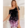 image:imageEkouaer Womens Nightgown Short Sleeve Night Gowns Soft Ruffled Sleep Shirt  Nightgowns for WomenV Neck Sleep DressShort NightgownPullover Soft Night DressRuffled SleepwearSummer T Shirt DressCherry Blossoms