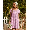 image:imageEkouaer Womens Nightgown Short Sleeve Night Gowns Soft Ruffled Sleep Shirt  Nightgowns for WomenV Neck Sleep DressShort NightgownPullover Soft Night DressRuffled SleepwearSummer T Shirt DressPink Florals