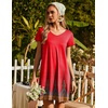 image:imageEkouaer Womens Nightgown Short Sleeve Night Gowns Soft Ruffled Sleep Shirt  Nightgowns for WomenV Neck Sleep DressShort NightgownPullover Soft Night DressRuffled SleepwearSummer T Shirt DressRed Feather
