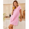 image:imageEkouaer Womens Nightgown Short Sleeve Night Gowns Soft Ruffled Sleep Shirt  Nightgowns for WomenV Neck Sleep DressShort NightgownPullover Soft Night DressRuffled SleepwearSummer T Shirt DressPink Heart