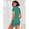 image:imageEkouaer Womens Pajama Sets Shorts Soft 2 Piece Lounge Set with Chest Pocket  Lightweight Sleepwear Vneck short sleeve top with drawstring shorts casual Pjs for allseason daily wear available in XSGreen Stripes