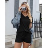 image:imageEkouaer Womens Pajama Sets Shorts Soft 2 Piece Lounge Set with Chest Pocket  Lightweight Sleepwear Vneck short sleeve top with drawstring shorts casual Pjs for allseason daily wear available in XSBlack