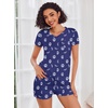 image:imageEkouaer Womens Pajama Sets Shorts Soft 2 Piece Lounge Set with Chest Pocket  Lightweight Sleepwear Vneck short sleeve top with drawstring shorts casual Pjs for allseason daily wear available in XSBlue Moon